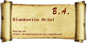 Blaskovics Ariel névjegykártya